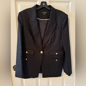 J. Crew Vivienne Black Blazer with Gold Buttons